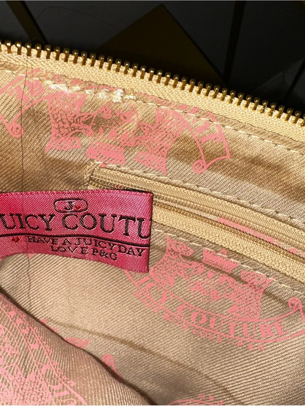 Juicy Couture Black and Gold Chain Shoulder Bag